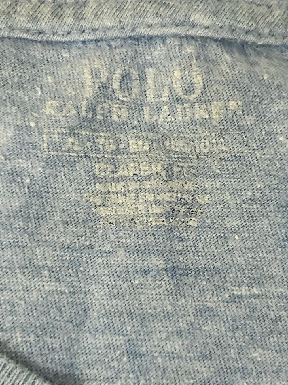 Polo by Ralph Lauren Light Blue Heather Tee with Subtle Logo Print